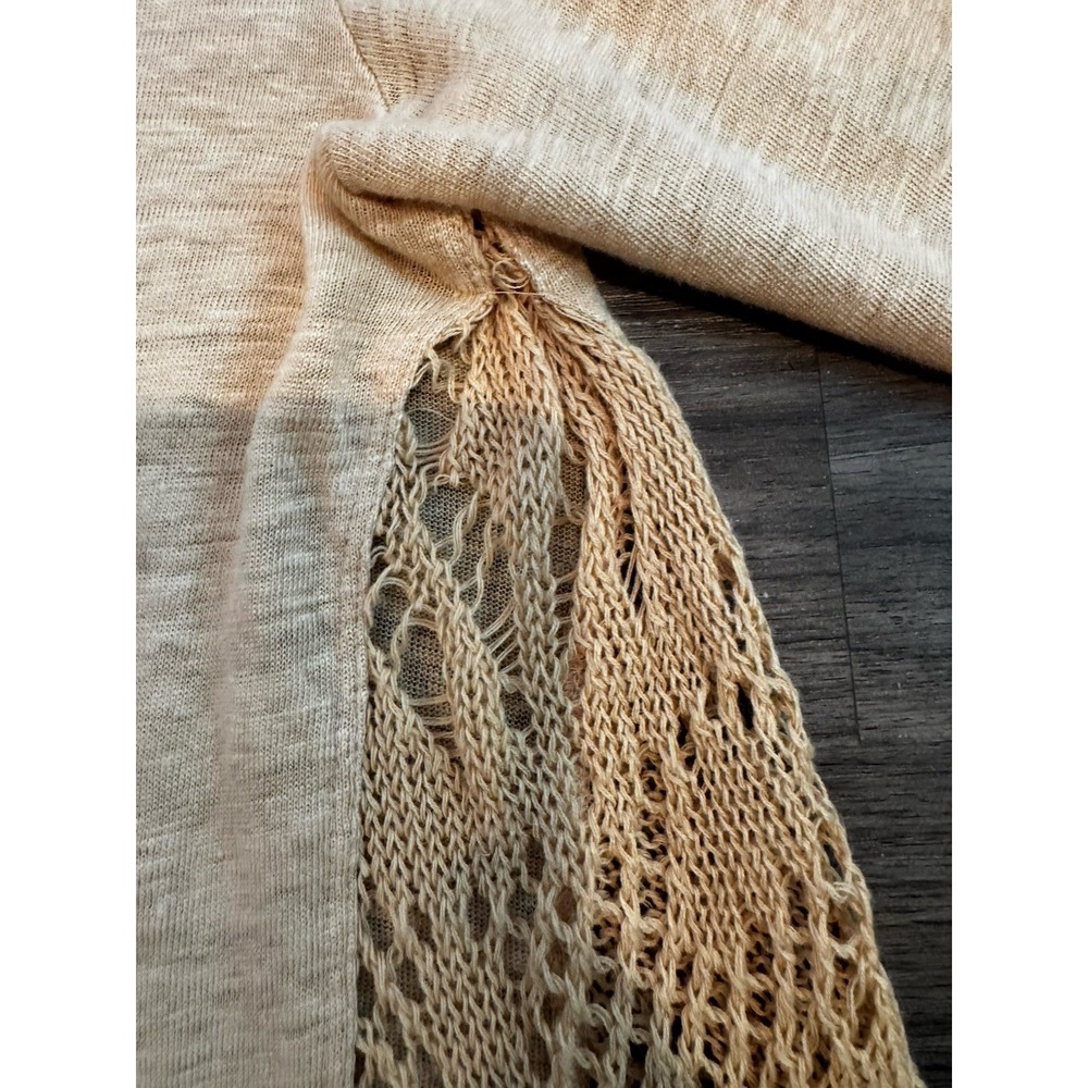 Tyler Boe Linen Top L Khaki Lagenlook Coastal Chic Boho Resort Minimalist - Picture 10 of 14